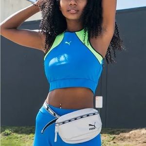 Puma Blue Green Sports Bra Crop Top Size XS
